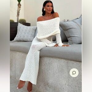 Marisol Off Shoulder Boucle Maxi Dress - Ivory